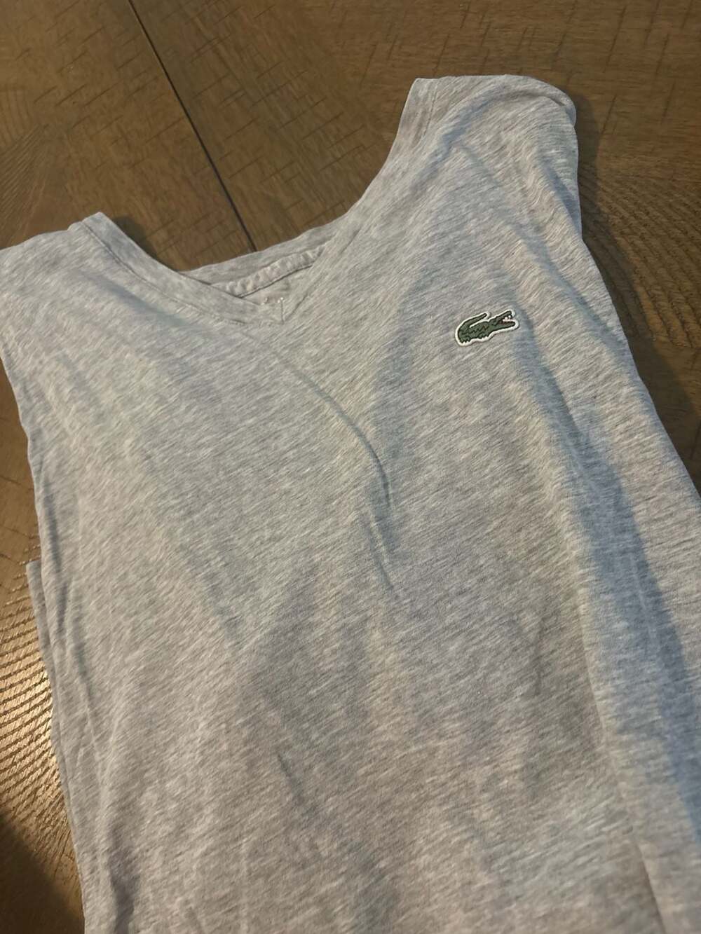 Lacoste Men's Short Sleeve V-Neck Pima Cotton T-Shirt - Picture 3 of 3